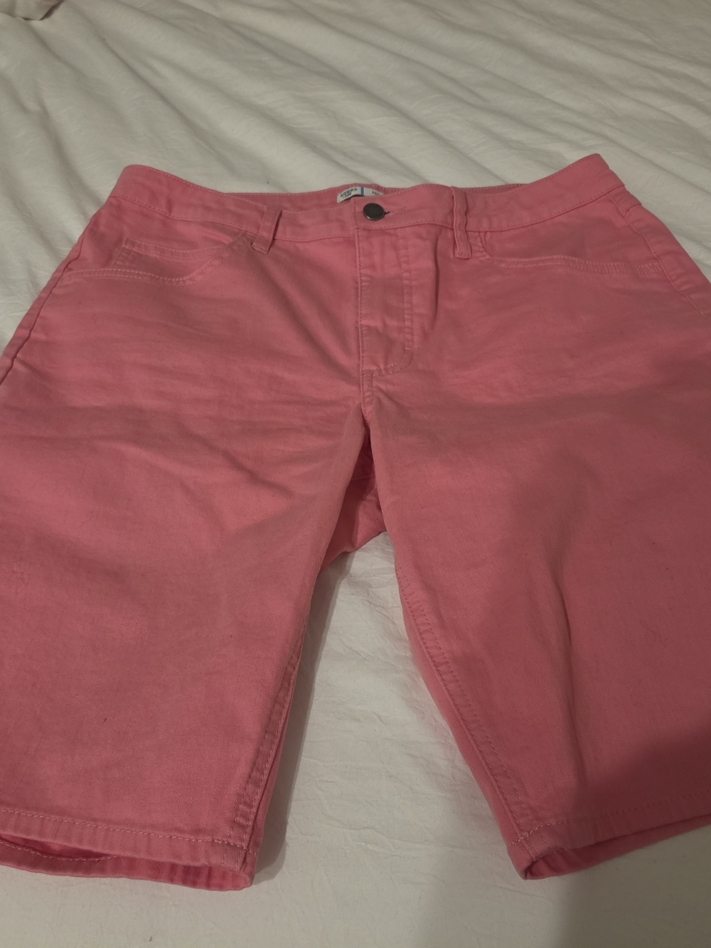 Lee Coral Pink Flat-Front Cotton Shorts